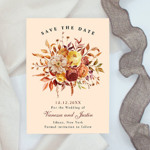 Elegantes Herbst Floral Bouquet Save the Date