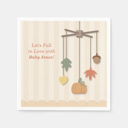 Elegantes Herbst-Herbst-Babyduschpapier Napkins Serviette (Vorderseite)