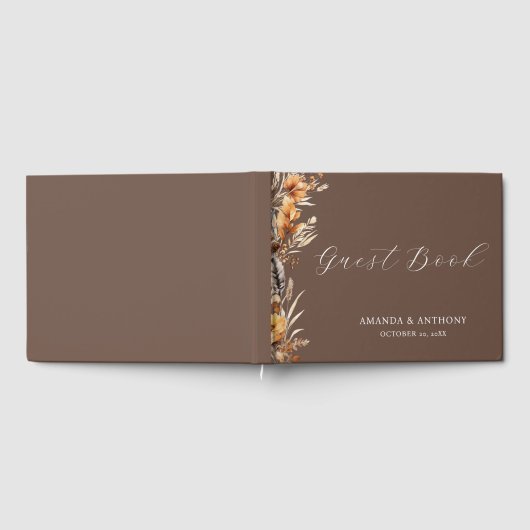 Elegantes Herbst-Herbst-Blume HochzeitsGästebuch Gästebuch (Voll)