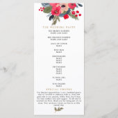 Elegantes Herbst-lila Hochzeitsprogramm Programm (Rückseite)