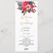 Elegantes Herbst-lila Hochzeitsprogramm Programm (Vorderseite)