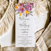 Elegantes Herbst-lila Hochzeitsprogramm Programm