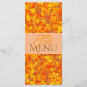 Elegantes Herbst Orange Blätter Flat Menu Menükarte (Rückseite)