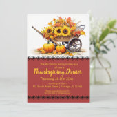 Elegantes Herbst Party Erntedank Abendessen Einladung (Stehend Vorderseite)