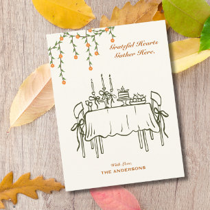 Elegantes Herbst-Thanksgiving-Friendsgiving-Dinner Postkarte