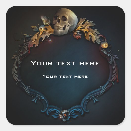 Elegantes Herbst Verzaubertes magisches Halloween Quadratischer Aufkleber (Vorderseite)