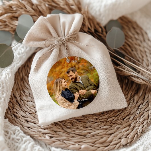 Elegantes Herbst Wasserfarben Foto Willkommen Geschenkanhänger