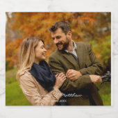 Elegantes Herbst Wasserfarben Foto Willkommen Schaumweinetikett (Einzelnes Label)