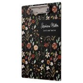 Elegantes Herbst-Wildblumenwiesen-Blumenmuster Klemmbrett (Links)