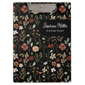Elegantes Herbst-Wildblumenwiesen-Blumenmuster Klemmbrett (Vorderseite)
