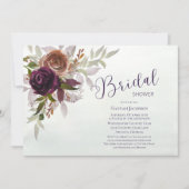 Elegantes Herbst Winter Plum Lila Brautparty Einladung (Vorderseite)