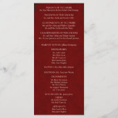 Elegantes Herbstbaum-Hochzeitsprogramm Programm (Rückseite)
