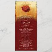 Elegantes Herbstbaum-Hochzeitsprogramm Programm (Vorderseite)
