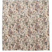 Elegantes Herbstblatt & Berries Nahtloses Muster Duschvorhang (Vorderseite)