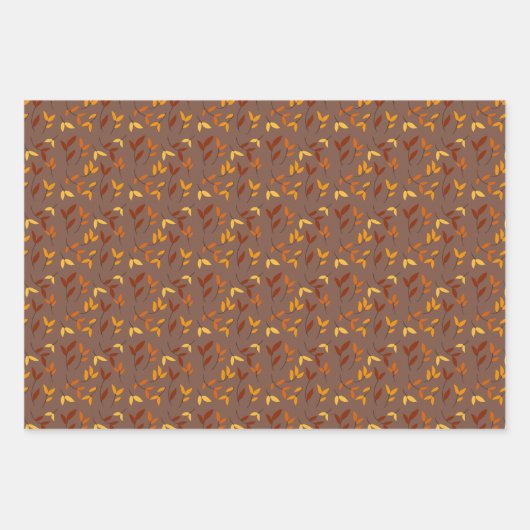 Elegantes Herbstblatt Geschenkpapier Set (Vorderseite 3)