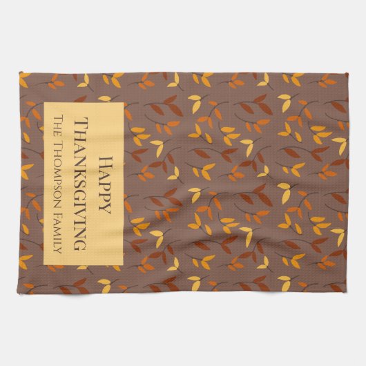 Elegantes Herbstblatt Geschirrtuch (Horizontal)
