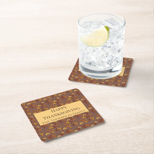 Elegantes Herbstblatt Rechteckiger Pappuntersetzer (Vor Ort)