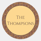 Elegantes Herbstblatt Runder Aufkleber (Vorderseite)