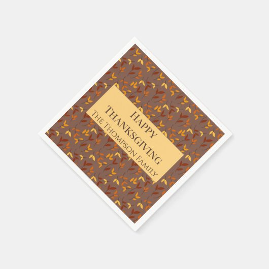 Elegantes Herbstblatt Serviette (Ecke)