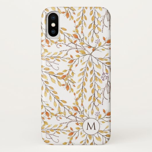 Elegantes Herbstblättermuster Personalisiert Case-Mate iPhone Hülle (Rückseite)