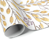 Elegantes Herbstblättermuster Personalisiert Geschenkpapier (Rolleneckpunkt)