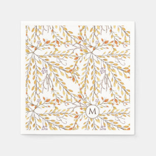 Elegantes Herbstblättermuster Personalisiert Serviette