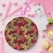 Elegantes Herbstblattmuster Pappteller (Party)