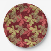 Elegantes Herbstblattmuster Pappteller (Vorderseite)