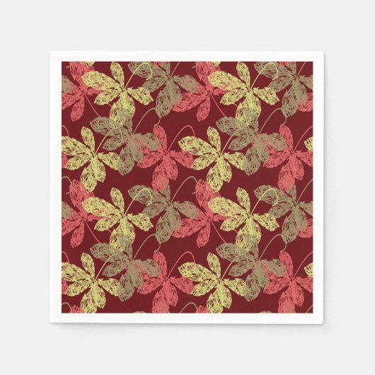 Elegantes Herbstblattmuster Serviette (Vorderseite)