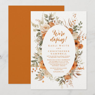 Elegantes Herbstblumen Terra Cotta Elopement Party Einladung