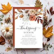 Elegantes Herbstblumen-Thanksgiving-Dinner