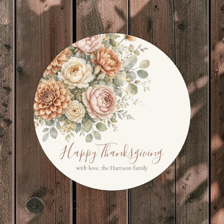 Elegantes Herbstbouquet-Erntedankfest Runder Aufkleber