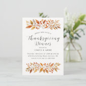 Elegantes Herbstessen lässt Erntedank essen Einladung (Stehend Vorderseite)