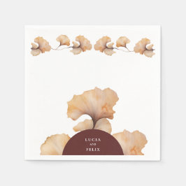 Elegantes Herbstfest Burnt Orange Floral Hochzeits Serviette