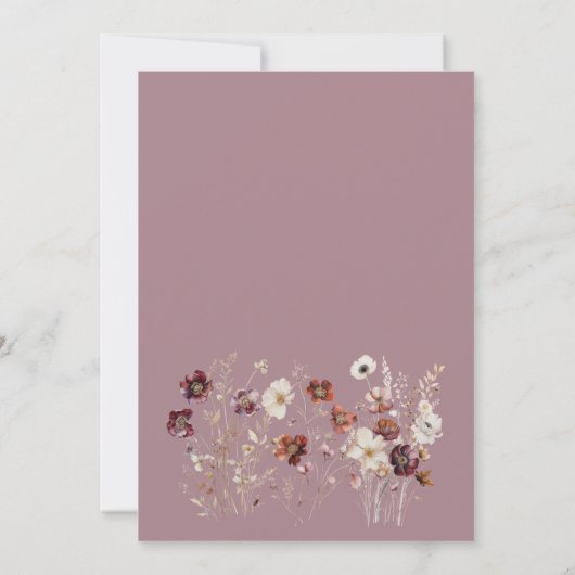 Elegantes Herbstfest Mauve Probe Abendessen Einladung (Rückseite)