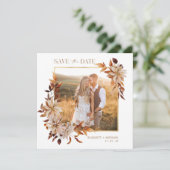 Elegantes Herbstfoto Save The Date (Stehend Vorderseite)