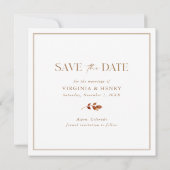 Elegantes Herbstfoto Save The Date (Rückseite)
