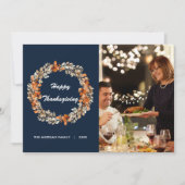 Elegantes Herbstkraut Blätter Erntedank Foto Feiertagskarte (Vorderseite)