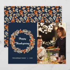 Elegantes Herbstkraut Blätter Erntedank Foto Feiertagskarte