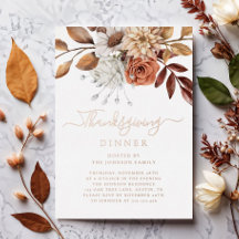 Elegantes Herbstlaub-Erntedankessen Rose Gold