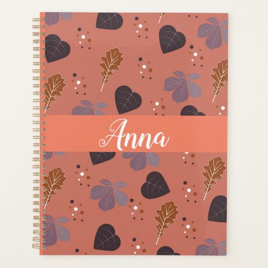 Elegantes Herbstlaub Personalisiert-Notebook Planer (Vorderseite)