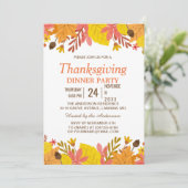 Elegantes Herbstleaves Erntedank Dinner Party Einladung (Stehend Vorderseite)
