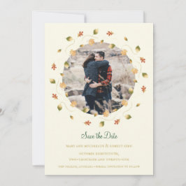 Elegantes Herbstleaves-Foto Save The Date