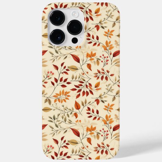 Elegantes herbstliches Blumenmuster Case-Mate iPhone Hülle (Rückseite)