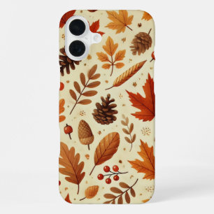 Elegantes Herbstmuster iPhone 16 Plus Hülle