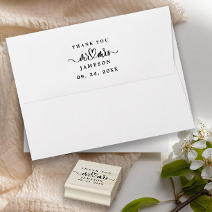 Elegantes Herr und Frau Kalligrafie Danke schön Gummistempel