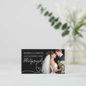 Elegantes Herz 2 Foto Collage Wedding Fotograf Visitenkarte (Stehend Vorderseite)