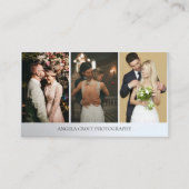 Elegantes Herz 3 Foto Collage Wedding Fotograf Visitenkarte (Vorderseite)