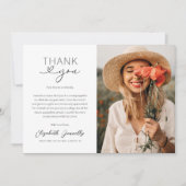 Elegantes Herz Abschluss Foto Danke Karte (Vorderseite)