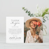 Elegantes Herz Abschluss Foto Danke Karte (Stehend Vorderseite)